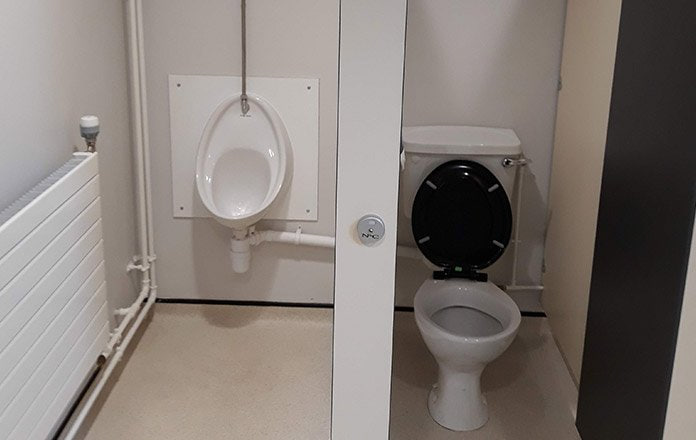 Refurbished welfare area  -  new sanitaryware and pipework