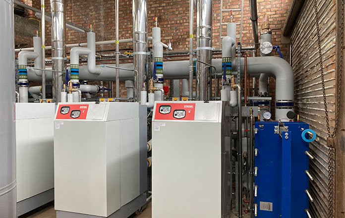 Boiler plant with plate heat exchanger  -  Gosforth Academy